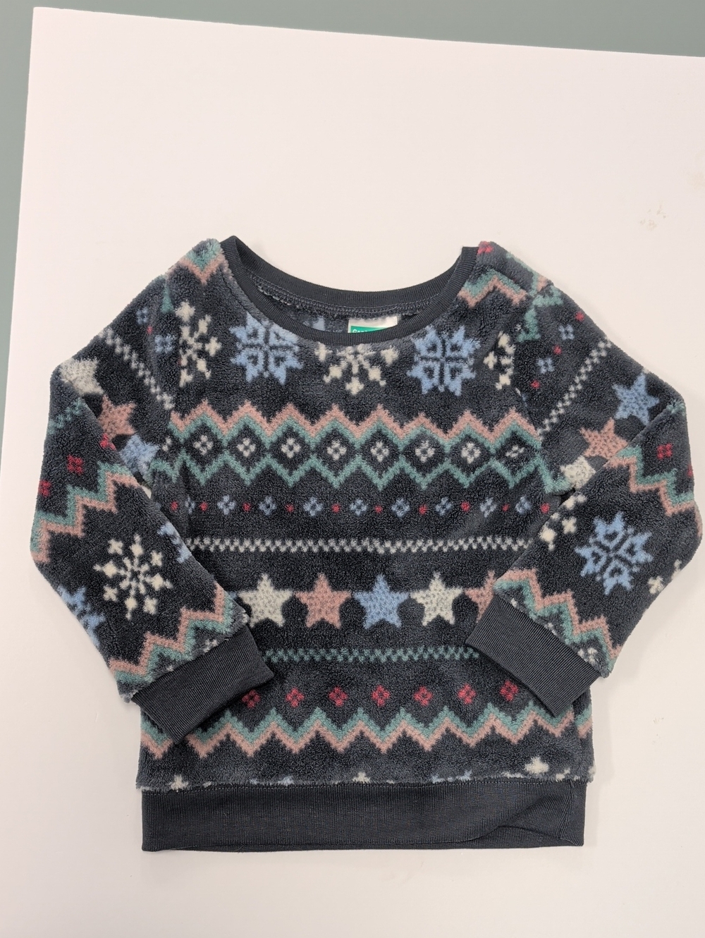 Garanimals Navy Fair Isle Fleece Pullover with Star & Snowflake Pattern